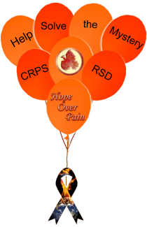 Help Solve the Mystery CRPS RSD Balloons HOP Blazing Earth Ribbon Weight