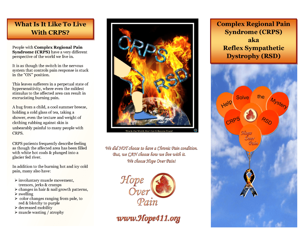 HOPE What is CRPS Brochure - Balloons White Interior  Blue Sky Front Cover